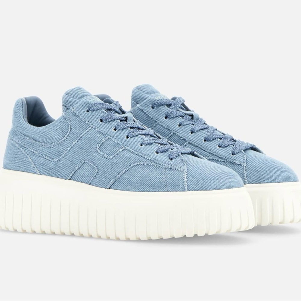 Hogan denim H-stripes sneakers, size 5, nib.